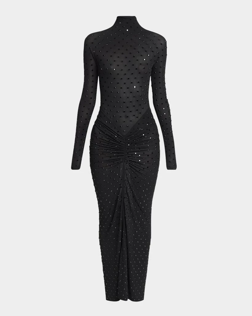 Alaia Studded Long-Sleeve Draped Sheer Maxi Dress - Dresses & Skirts - Free  Shipping - BeyondStyle