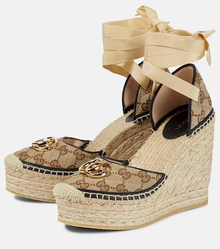 Gucci GG canvas wedge espadrilles 5