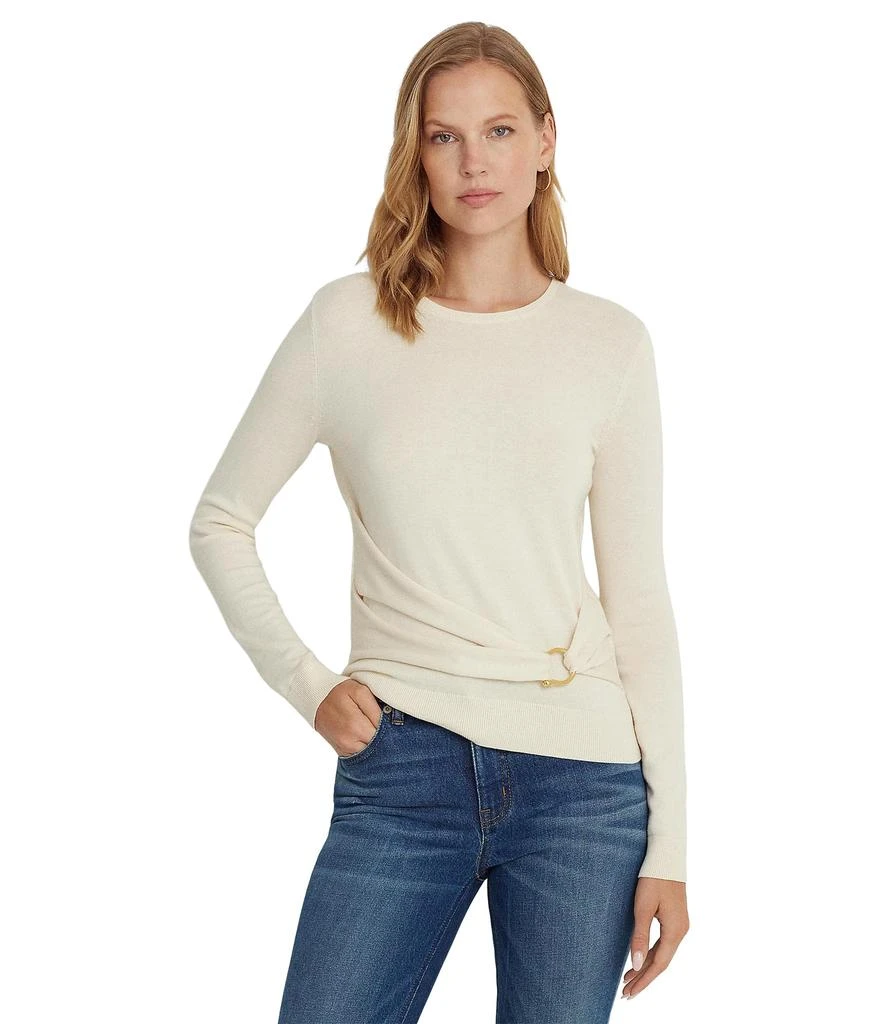 Lauren Ralph Lauren Twist-Front Cotton-Blend Sweater 1