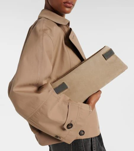 Brunello Cucinelli Essence Small suede clutch 2