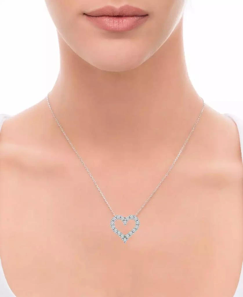 TruMiracle Diamond Heart Pendant Necklace (1/2 ct. t.w.) in 10k White Gold 2