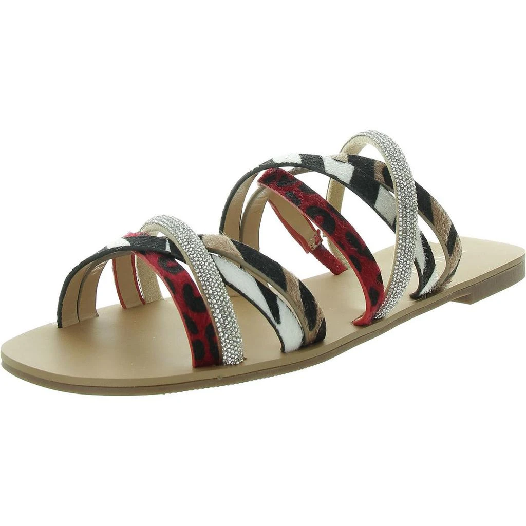 Thalia Sodi Nari Womens Embellished Faux Leather Slide Sandals 1