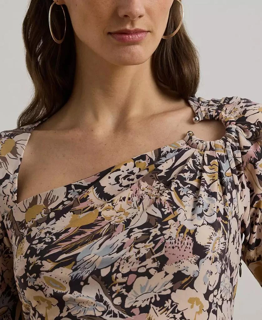 Ralph Lauren Women's Floral Stretch Jersey Asymmetrical Top 4