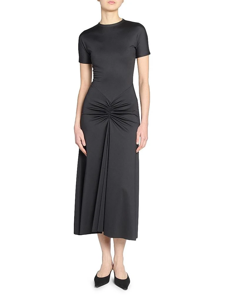 Victoria Beckham Gathered Cotton T-Shirt Midi-Dress 3