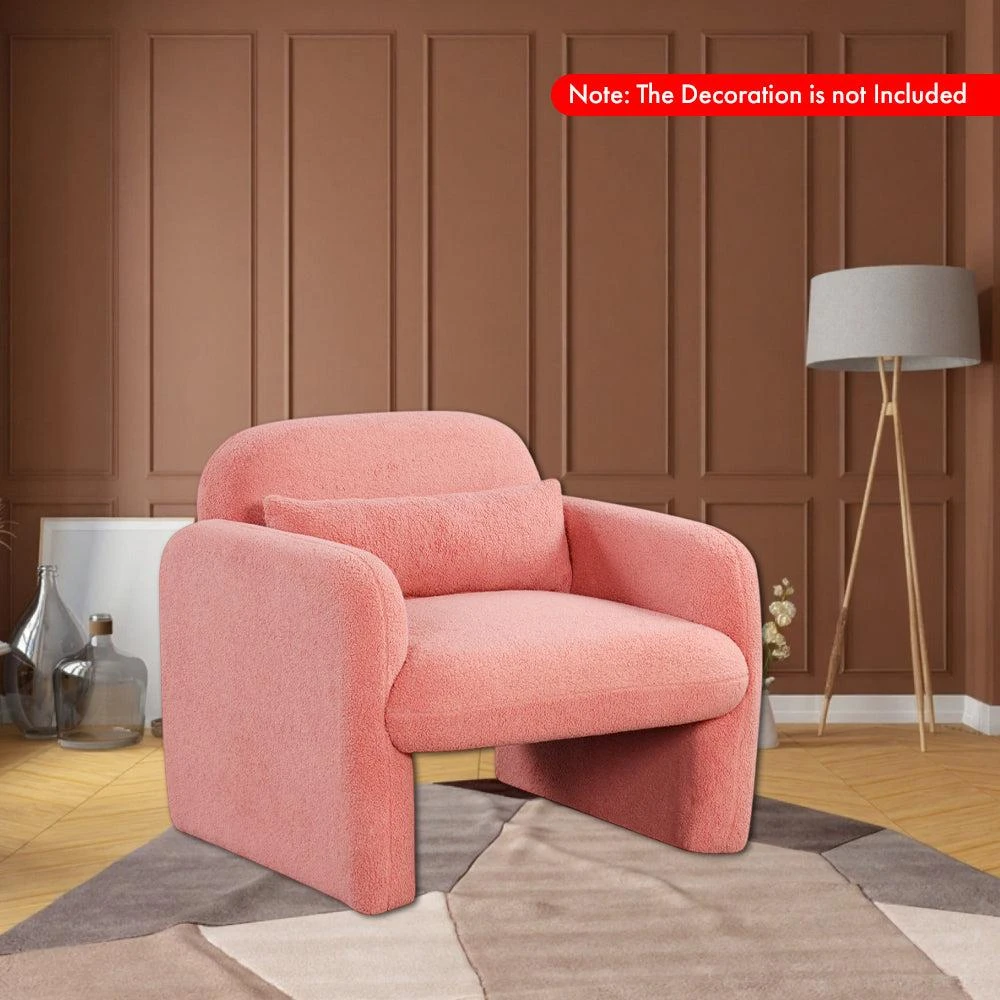 Hivvago Contemporary Armchair with Lumbar Pillow for Bedroom and Living Room Comfort 2