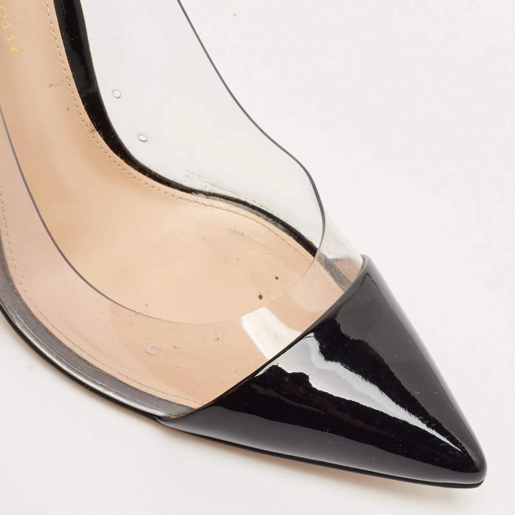Gianvito Rossi Gianvito Rossi Black Patent Leather and PVC Plexi Pointed Toe Pumps Size 38 8