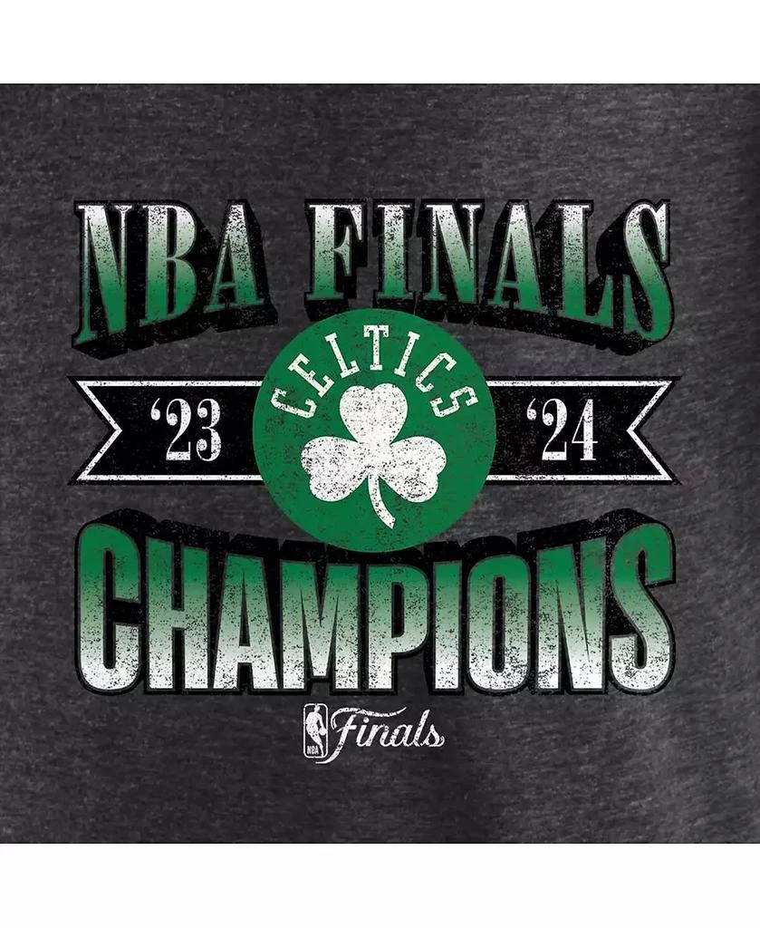 Fanatics Men's Heather Charcoal Boston Celtics 2024 NBA Finals Champions Full Court Pressure Retro Tri-Blend T-Shirt 3