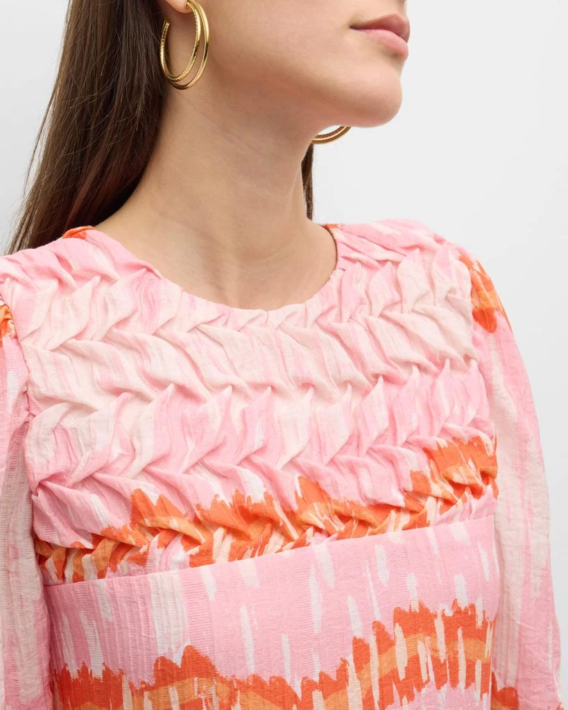 Atelier 17.56 Nicola Abstract-Print Smocked Maxi Dress 5