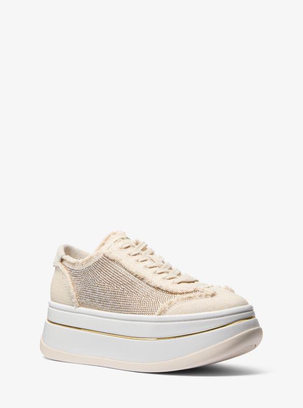 Michael Kors Hayes Embellished Linen Blend Sneaker