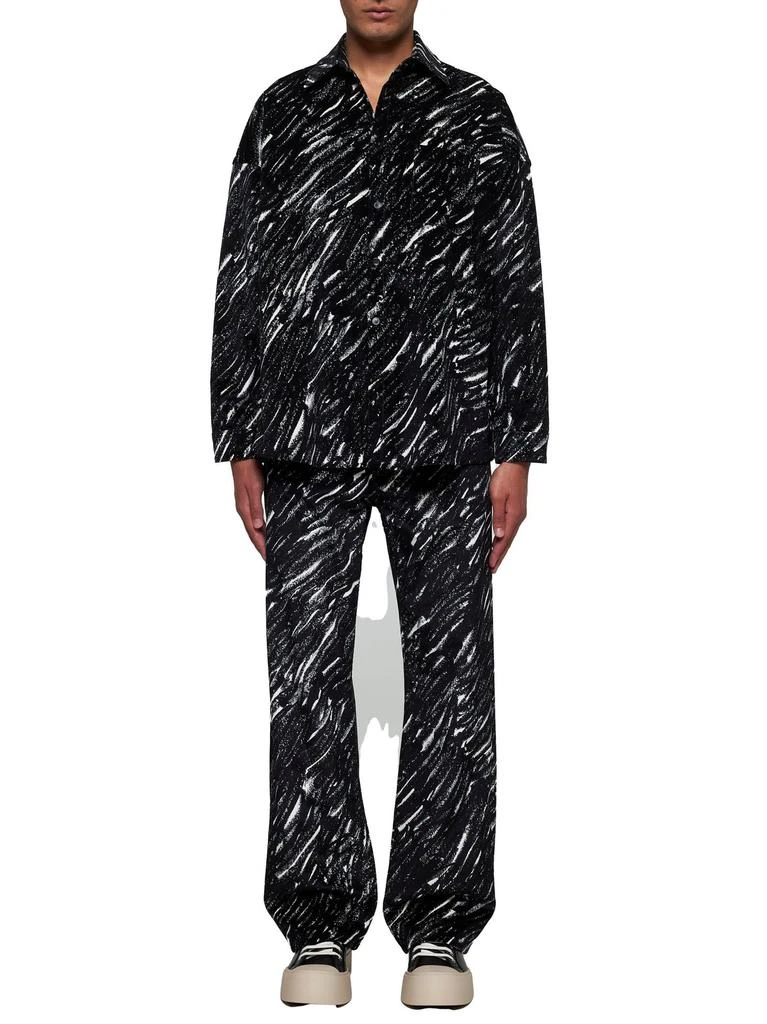 Marni Marni Crayon Printed Oversized Flocked Denim Shirt 4