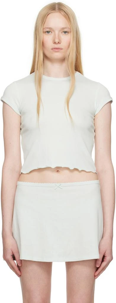 SKIMS Blue Drop Needle Pointelle Baby T-shirt