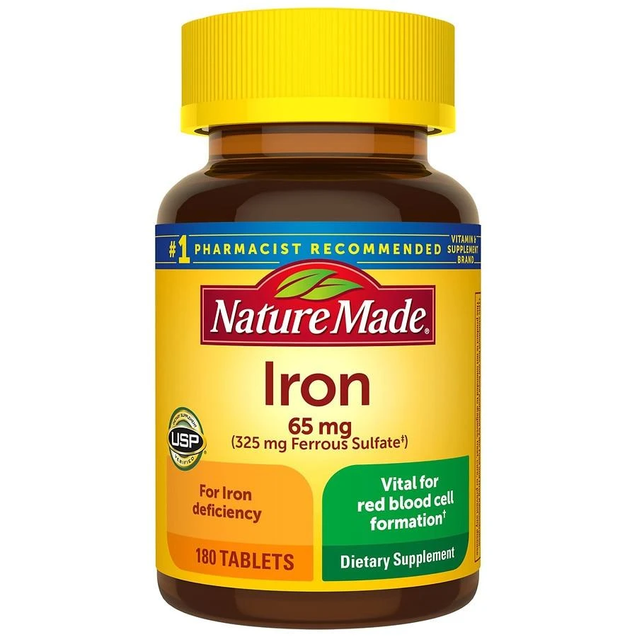 Nature Made Iron 65 mg (325 mg Ferrous Sulfate) Tablets 1