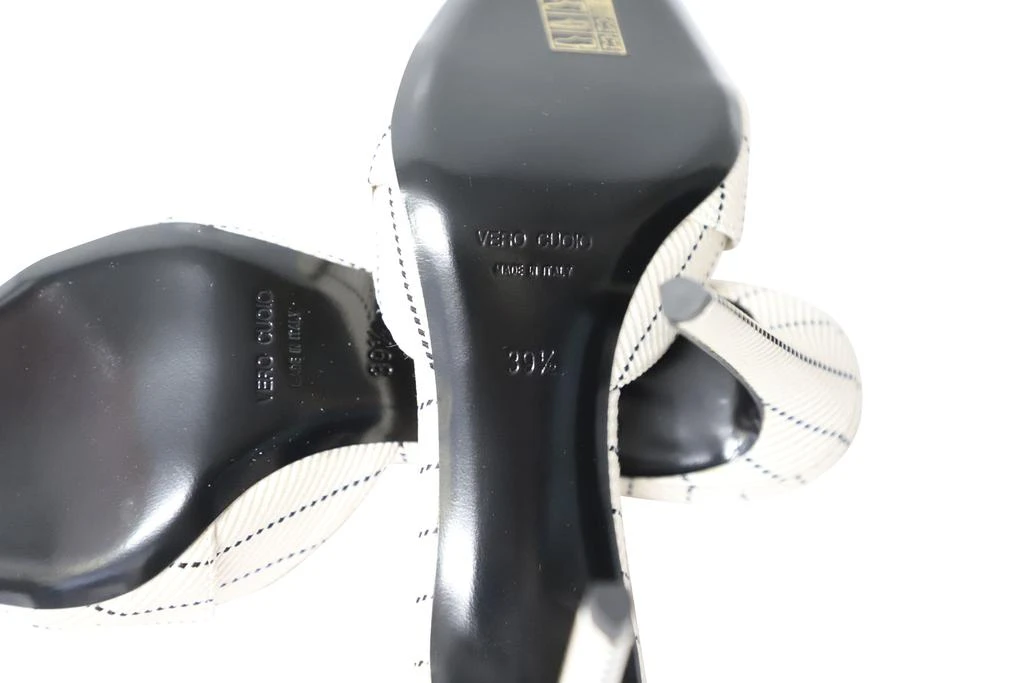 Aquazzura Altuzarra Izy 90 Striped Mules in Cream Cotton 6