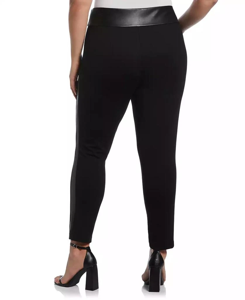 Rafaella Plus Size Faux Leather Trimmed Pull-On Pant 2