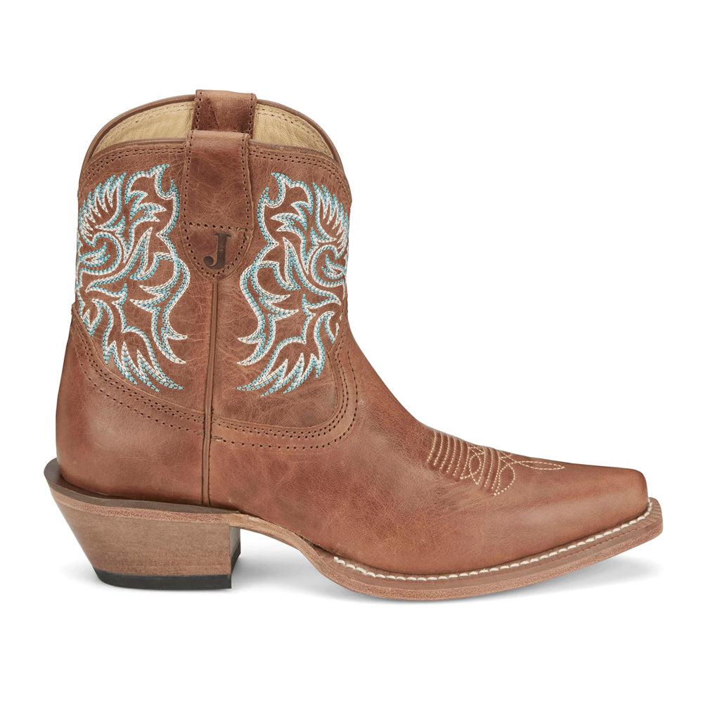 Justin Boots Isabella Embroidered Snip Toe Cowboy Booties