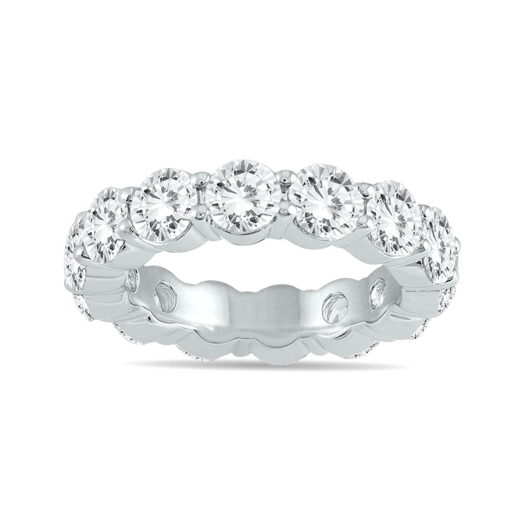 SSELECTS Ags Certified Diamond Eternity Band In 14K White Gold 5.85 - 6.75 Ctw