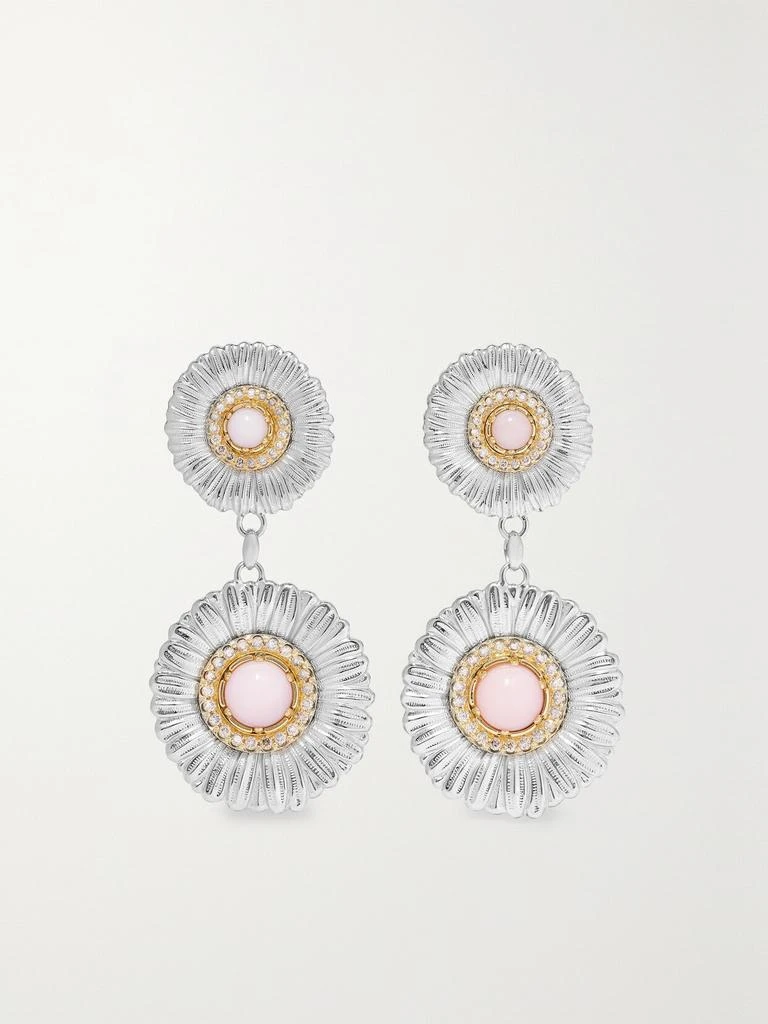 Buccellati Blossoms Daisy 纯银、镀金纯银、蛋白石、钻石耳环 1