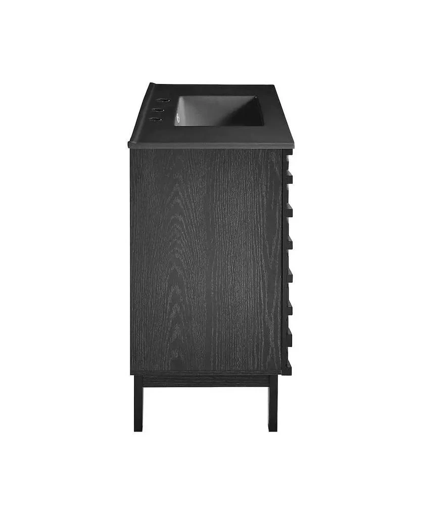 Swiss Madison Cascade 36 in. Black Oak Bathroom Vanity With Black, 3-Hole Ceramic Sink Top 4