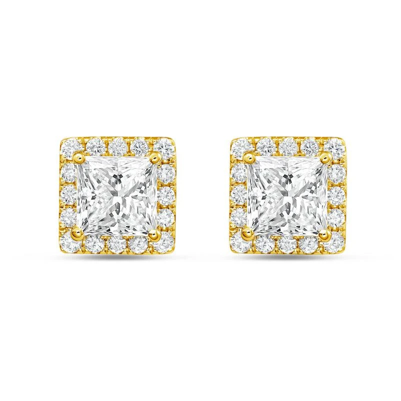Diana M Jewels 14KT YELLOW GOLD LAB GROWN FASHION EARRINGS WEIGHING 5.00 CTS TW