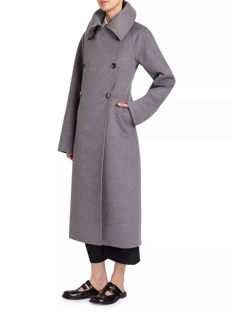コート Loewe Wool And Cashmere Long Coat Double-breasted coat in wool and cashmere Black - LOEWE