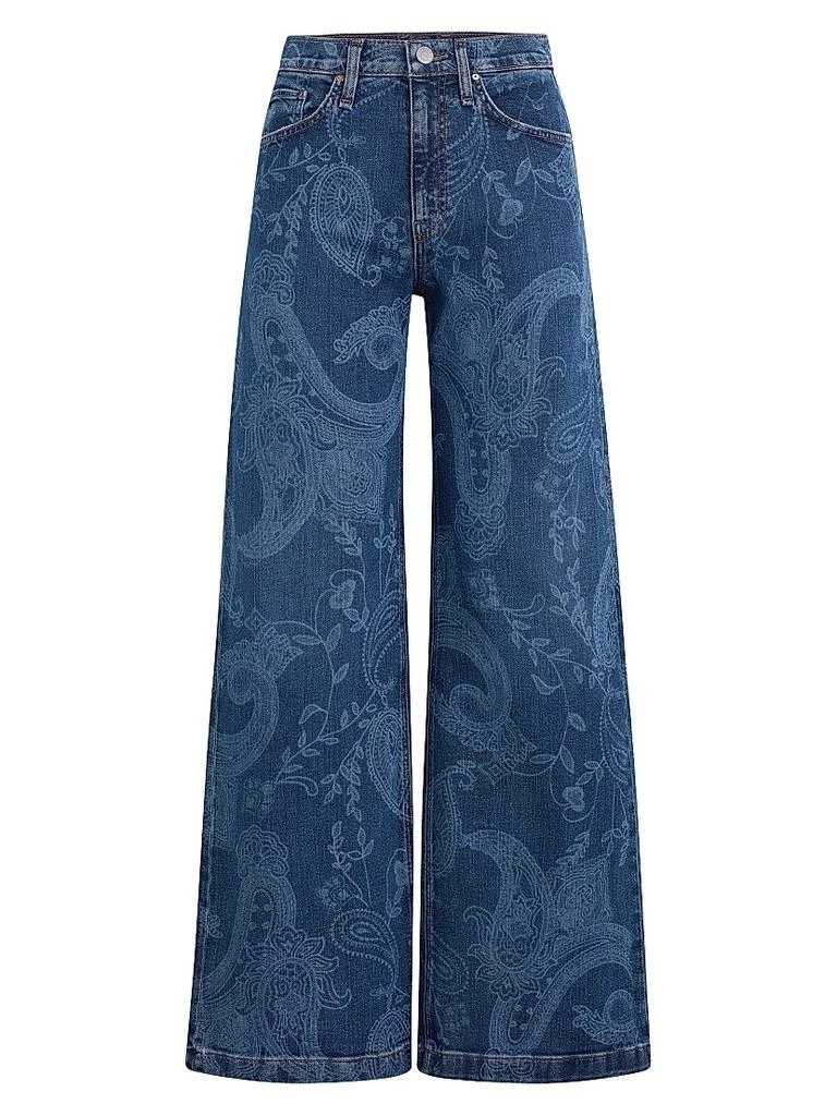 Hudson Jodie Paisley Wide-Leg Jeans 1