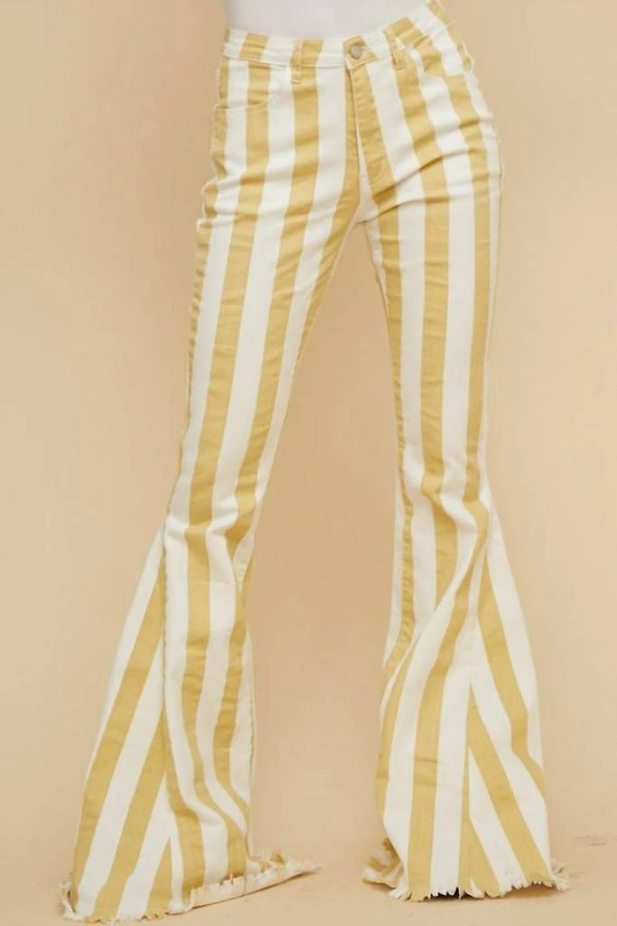 Saints & Hearts Saints & Hearts - STRIPPED BELL BOTTOM JEANS 1
