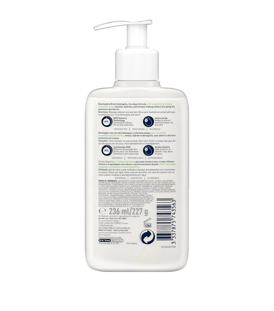 CeraVe Hydrating Cream-to-Foam Cleanser (236ml) 2