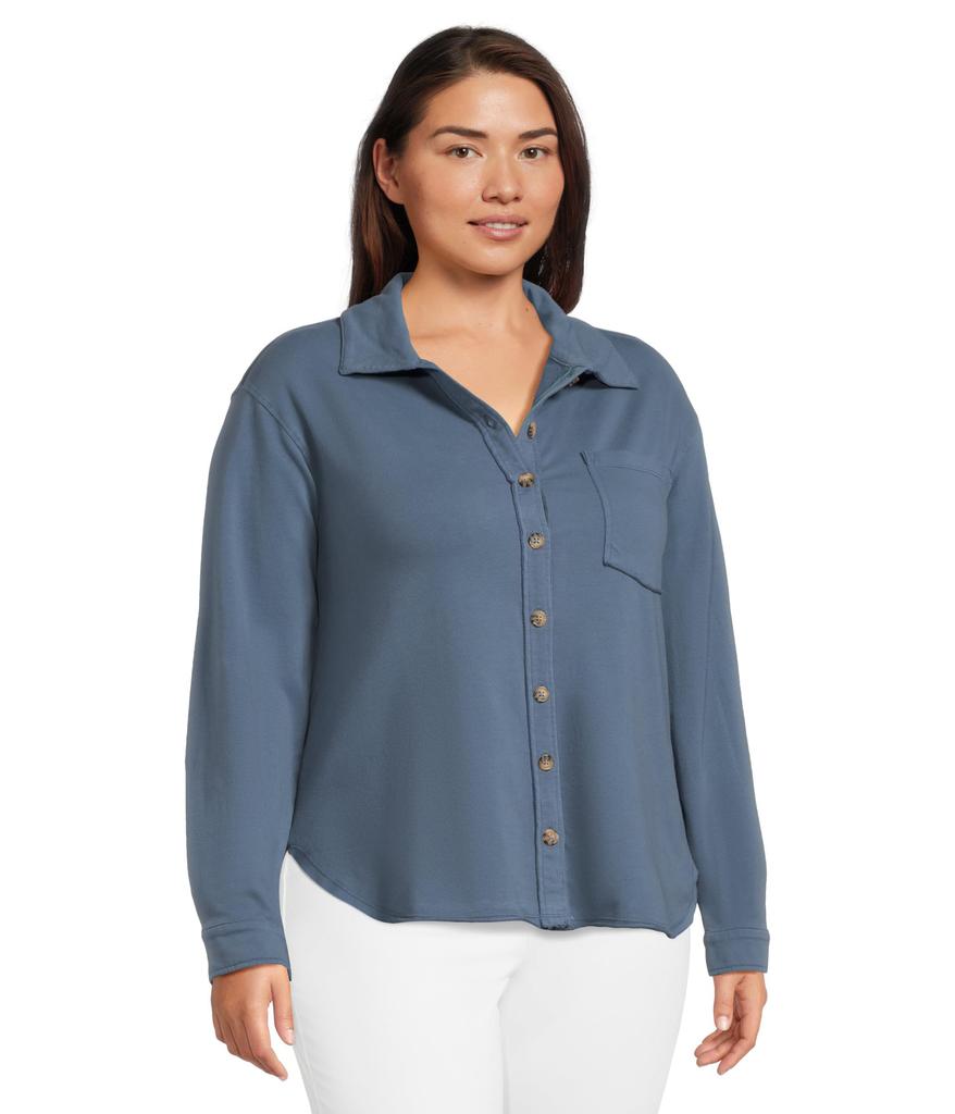 Mod-o-doc Long Sleeve Button Front Shacket