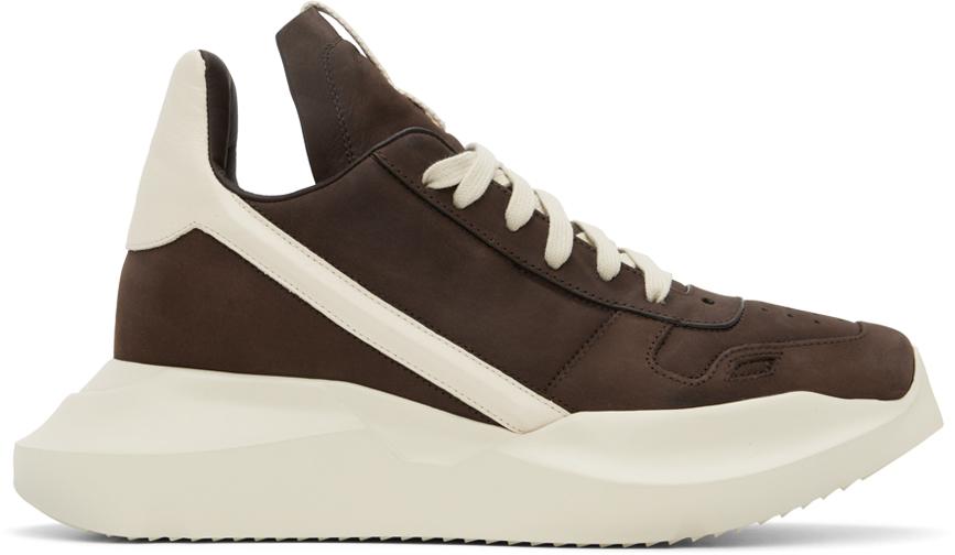 Rick Owens Beige Hollywood Overdyed Denim Sneakers - Casual