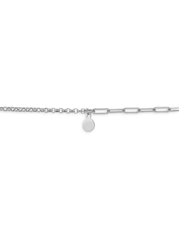 Saks Fifth Avenue 14K White Gold Paperclip & Rolo Chain Necklace/17" 2
