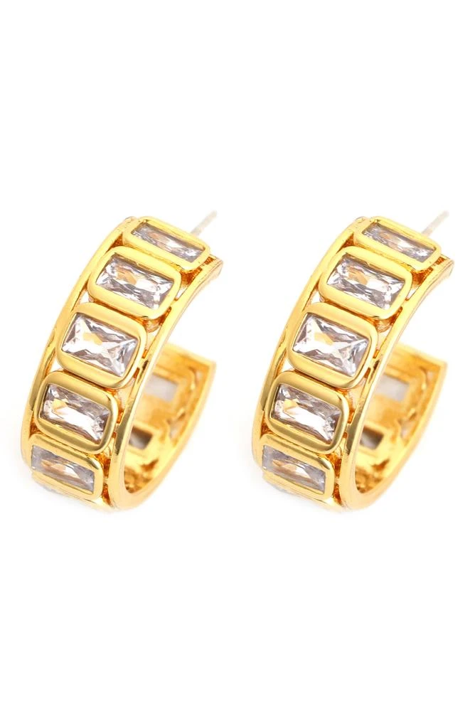 Panacea Baguette Crystal Hoop Earrings