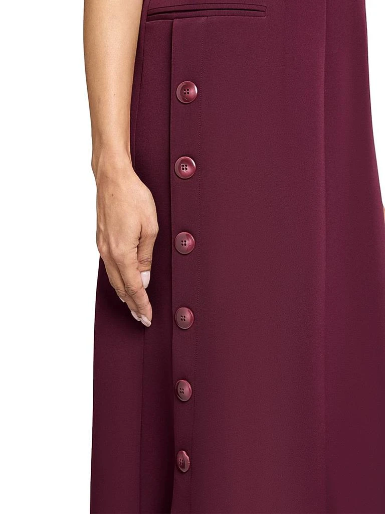Santorelli Linen-Blend A-Line Button Midi-Dress 6