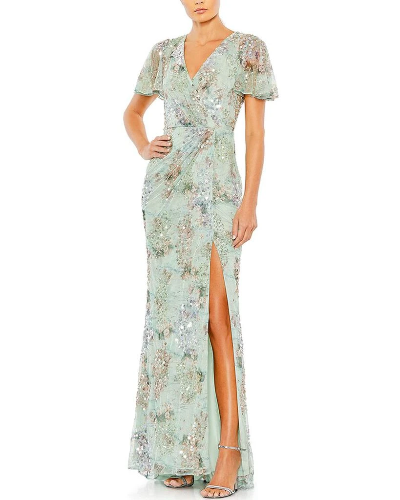adrianna papell women's bead flutter-sleeve midi mesh dress A-line-V-neck-Tulle-with-Gold-Sequins-Beaded-Long-Prom-Dresses -APD2798-2_1200x.jpg?v=1740841981