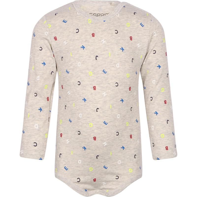 Esprit Just be curious and alphabet letters bodysuit set in blue and grey
