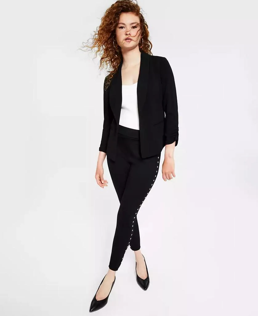 Bar III Women's Ruched 3/4-Sleeve Knit Blazer, Created for Macy's 2