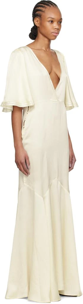 BODE Off-White Satin Claret Maxi Dress 2