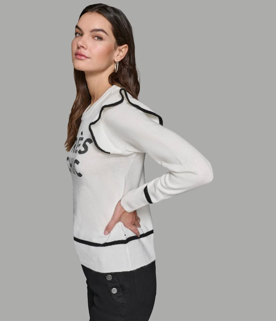 Karl Lagerfeld Paris TRES CHIC RUFFLE SLEEVE SWEATER 5
