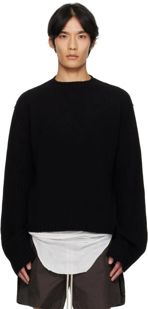 Rick Owens Black Concordians Round Neck Sweater 1