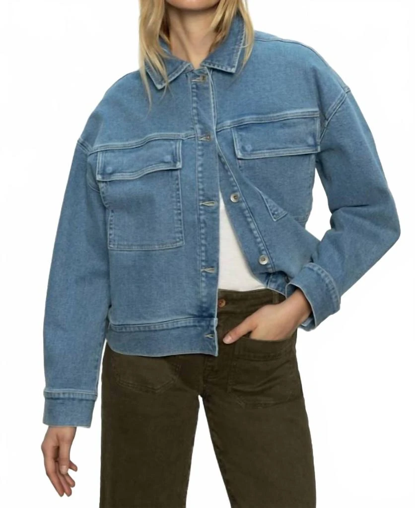 Sanctuary Denim Bomber Jacket In Wayfarer