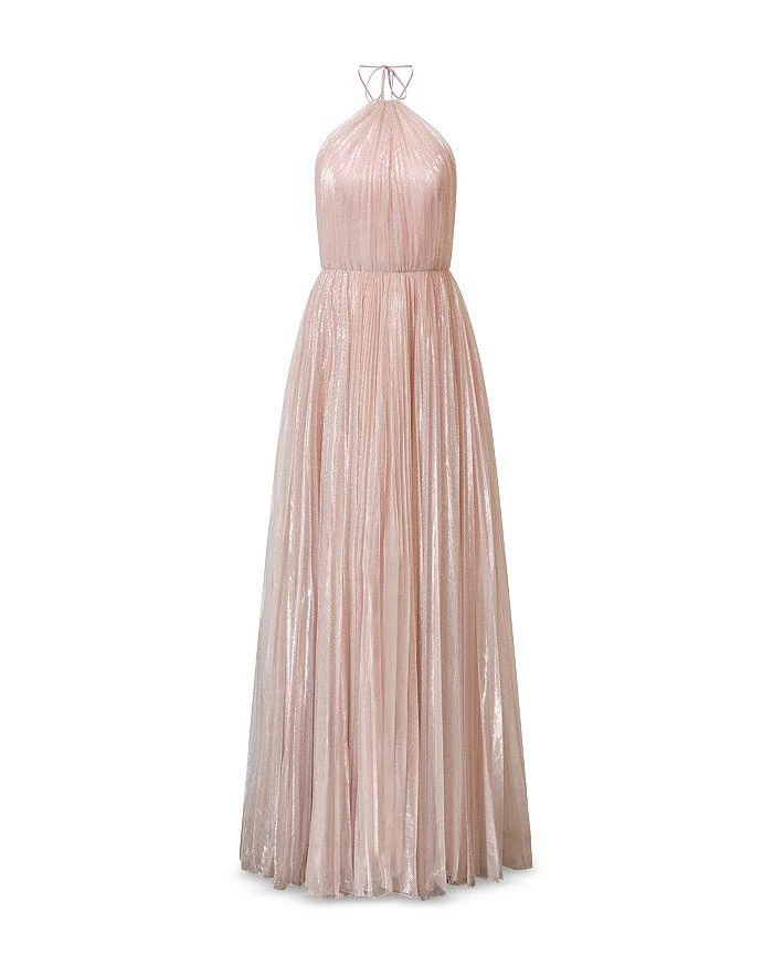 knee length dresses for ladies Halston Heritage Asymmetric Metallic Jersey Dress in Steel main image 1