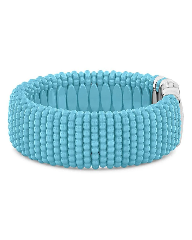 LAGOS Sterling Silver Caviar Blue Ceramic Statement Bracelet 3