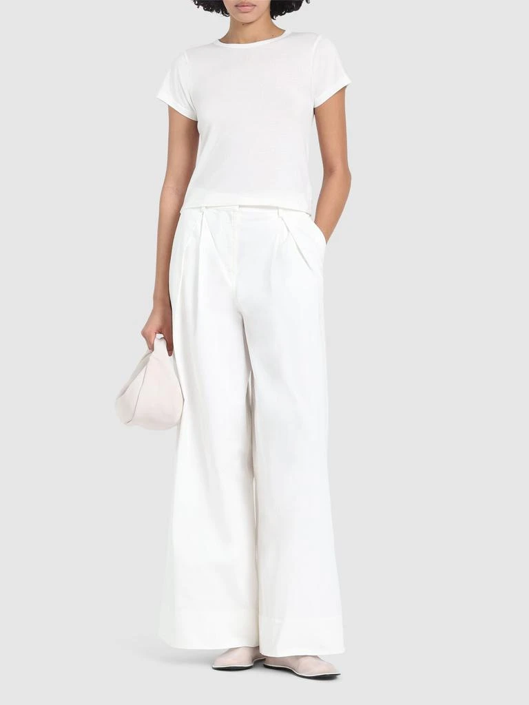 ÉTERNE Short Sleeve Stretch Cotton T-shirt 1