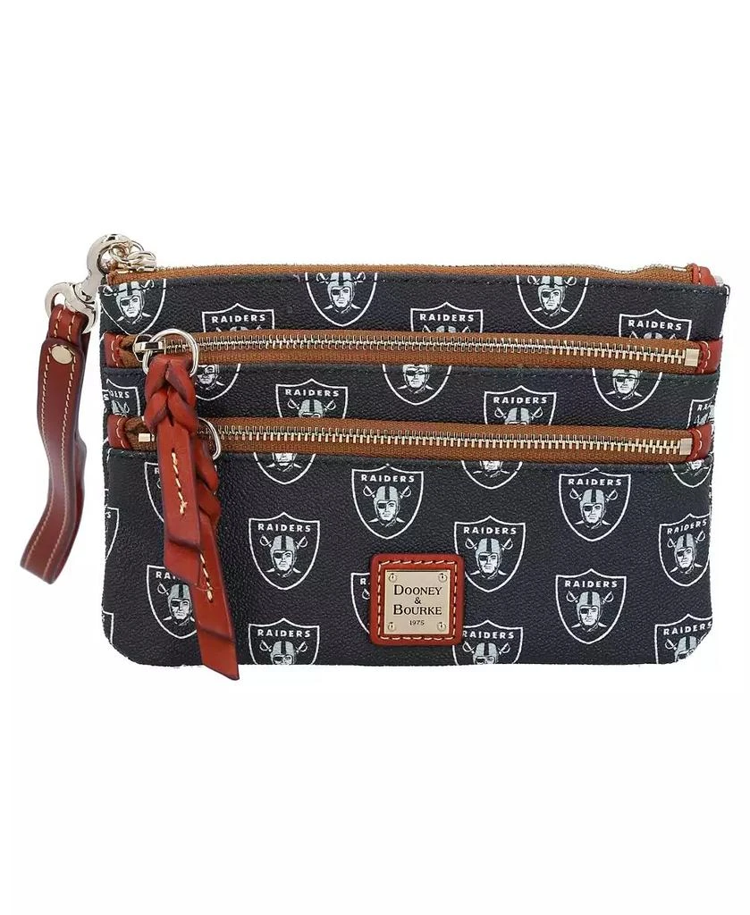 Dooney & Bourke Women's Las Vegas Raiders Signature Triple-Zip Wristlet 1