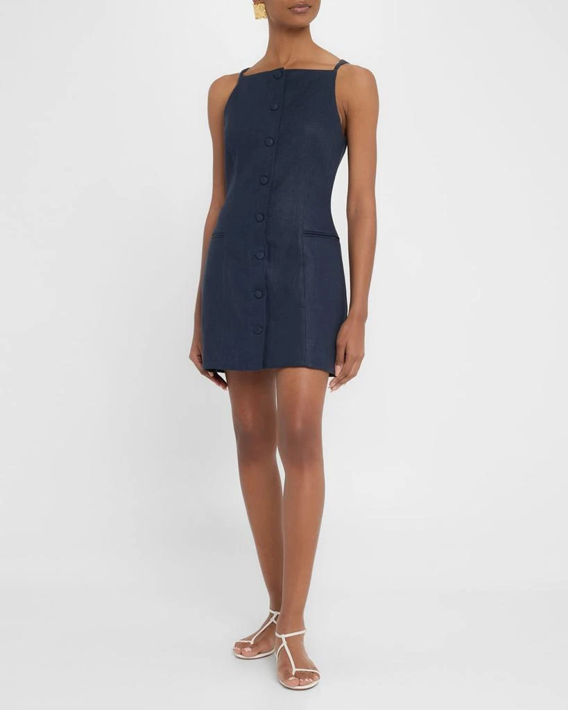 Faithfull the Brand Ambra Button-Front Mini Dress 2