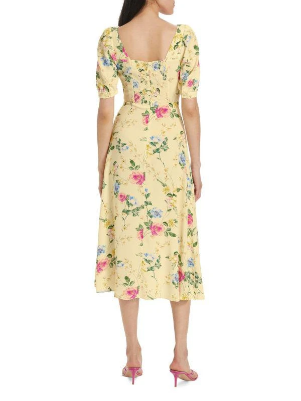 Favorite Daughter The Vineyard Floral Puff-Sleeve Midi-Dress 2
