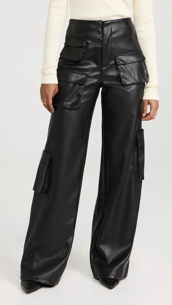 AFRM Faux Leather Maxwell Wide Leg Pants 1
