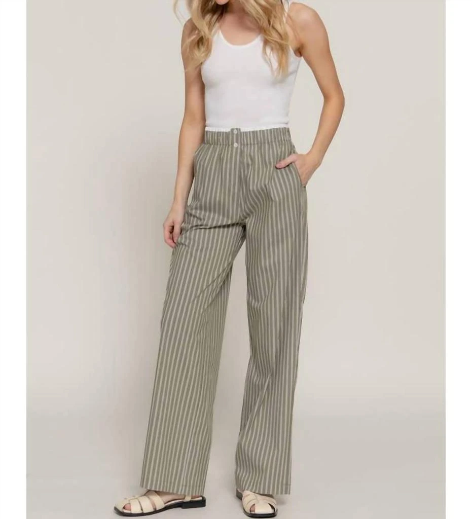 Active Basic Active Basic - Contrast Waist Combo Boxer Straight Stripe Pants