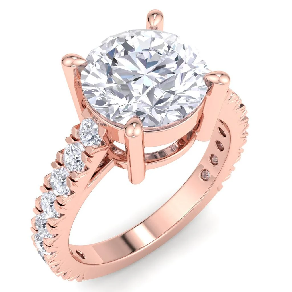 SSELECTS 4 Carat Round Lab Grown Diamond Classic Engagement Ring In 14K Rose Gold G-H, Vs2 2