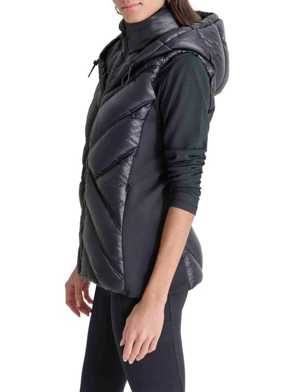DKNY Sport Faux Fur Quilted Hooded Vest 3