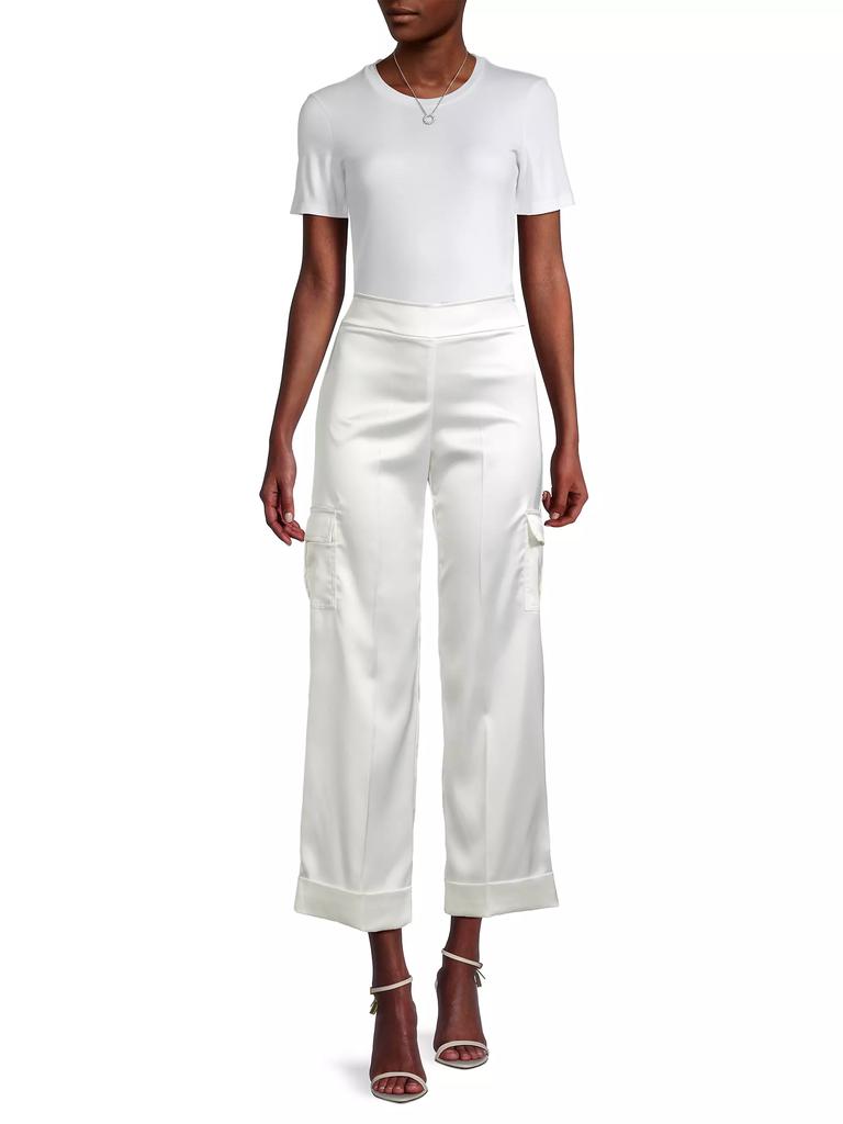 Avenue Montaigne Eclipse Satin Cargo Pants